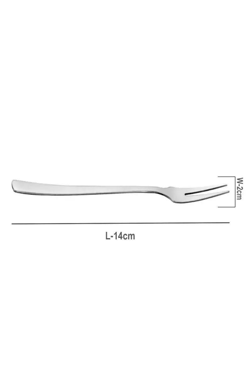 Prabha Stainless Steel Impress Fruit Fork Set - 14cm