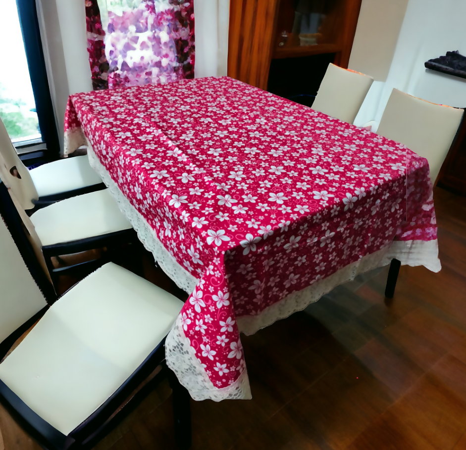 Mopak Decor Classic Table Cover with Lace - Rectangular Table Cover Dining table cover