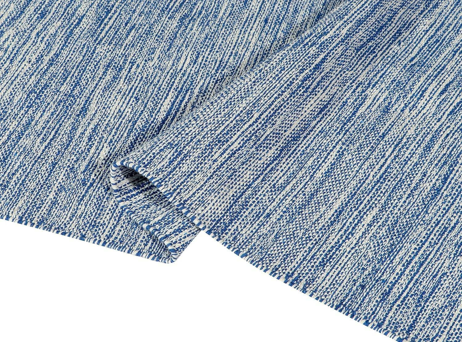 AaHo Eco-Friendly Reversible Rug Hand-Woven Cotton Runner (2x5 ft) Navy Blue