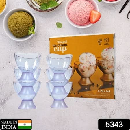 Plastic Dessert & Ice Cream Bowls Set – 6pcs