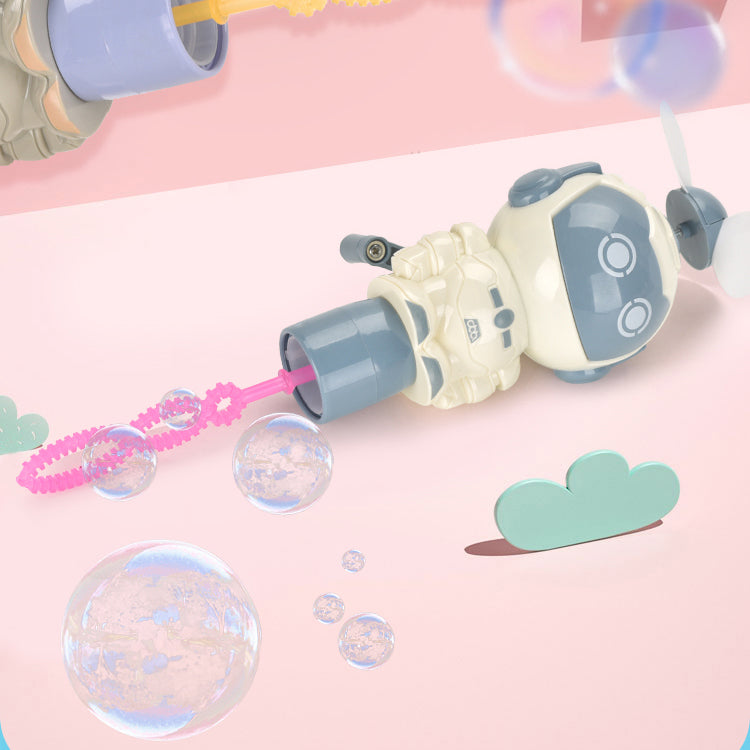 Robot Shape Hand Fan & Bubble Blowing Wand