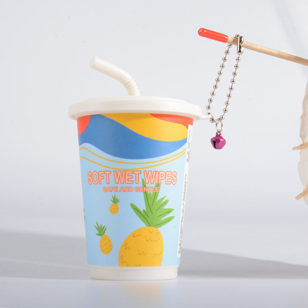 Cute Cartoon Smoothie Cup Shaped Wet Wipes