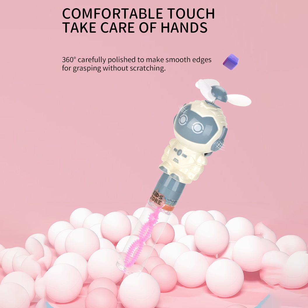 Robot Shape Hand Fan & Bubble Blowing Wand