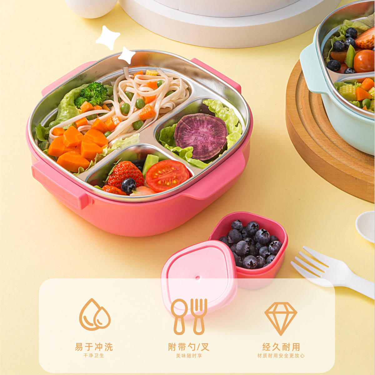 Cute Animal Lunch Box 🥗 | 700ml Stainless Steel Delight!