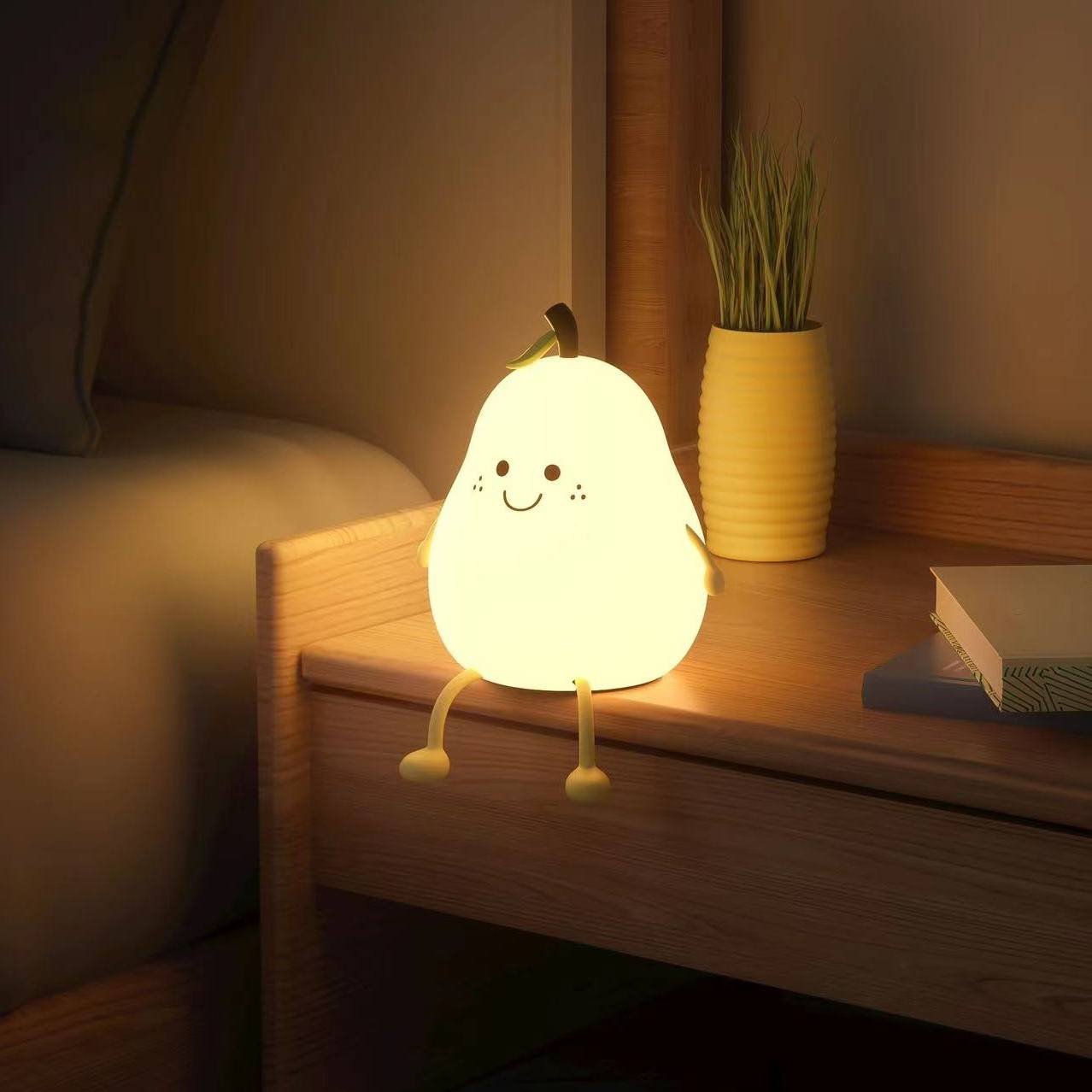 Silicone Pear Touch Night Lamp