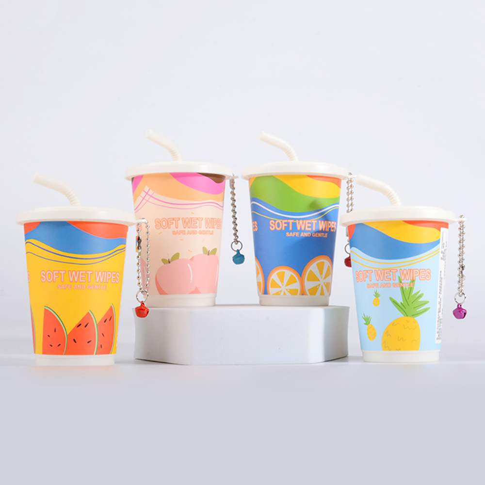 Cute Cartoon Smoothie Cup Shaped Wet Wipes