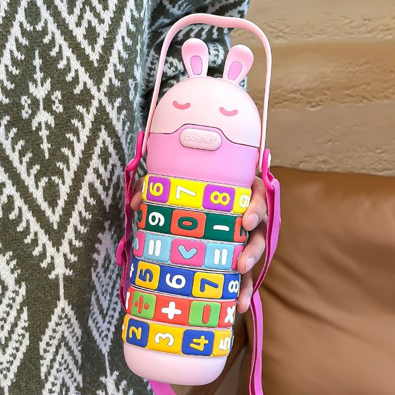 Adorable Kawaii Mathematics Bear Plastic Bottle | Sipper | 520ml