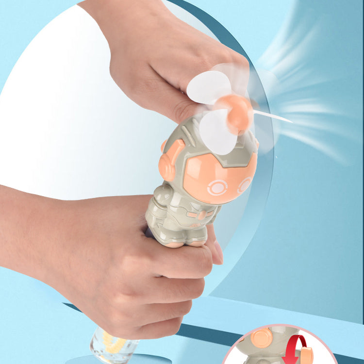 Robot Shape Hand Fan & Bubble Blowing Wand