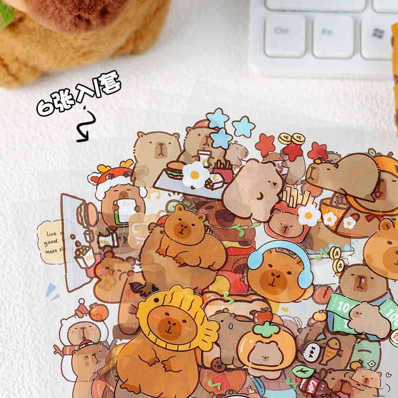 Capybara Vibes Only Sticker Pack of 6 Sheets