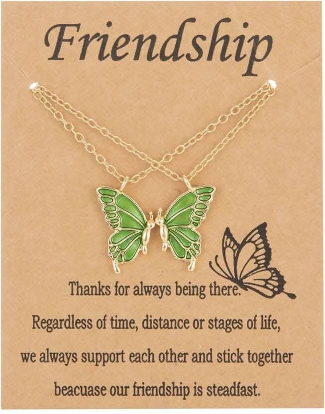 Pinapes Alloy Fashion Butterflies Necklace Daily Life Set of 2 (Green)