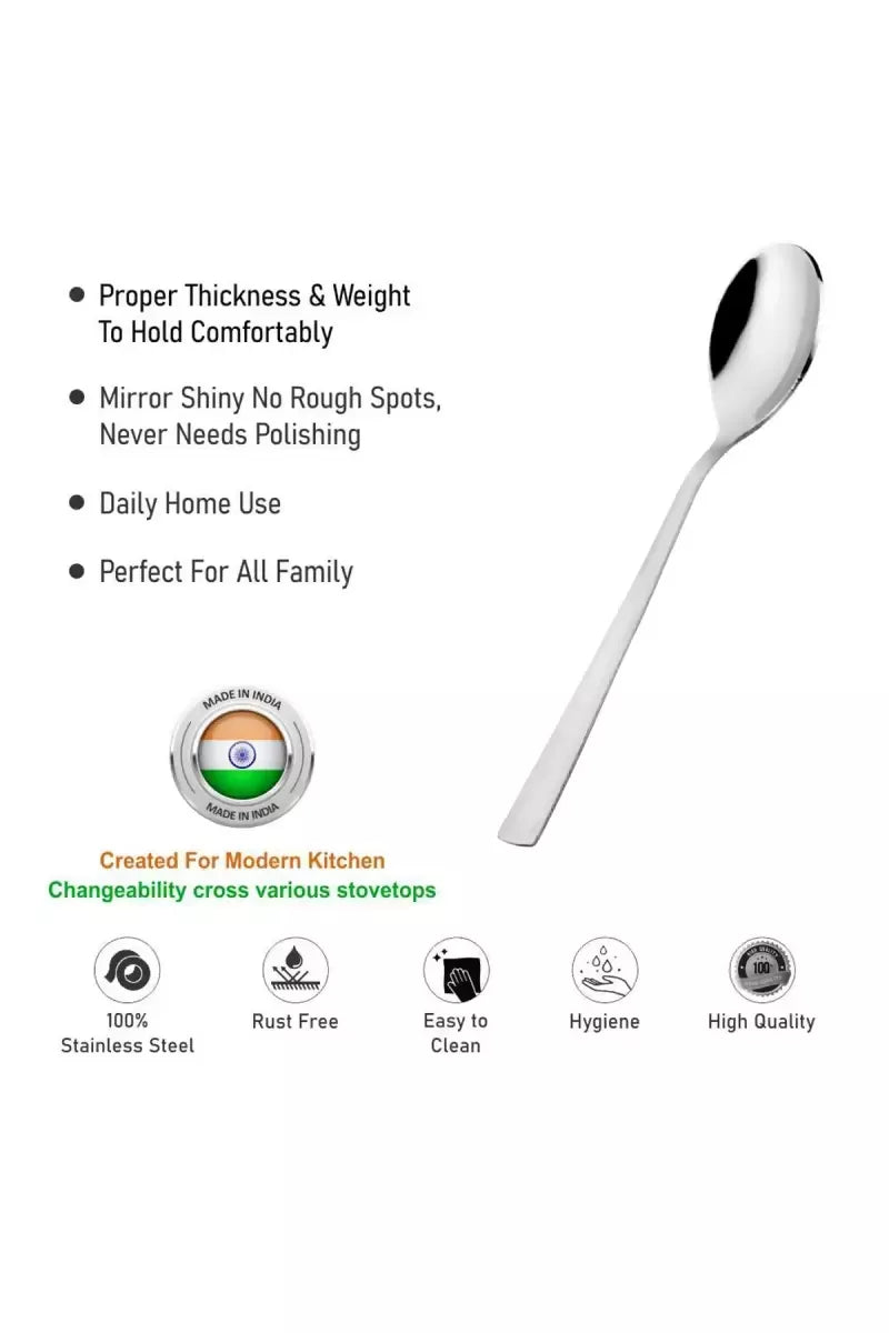 Prabha Stainless Steel Regency Tea Spoon Set - 14cm