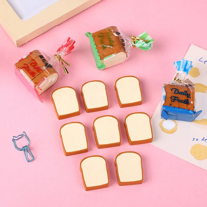 Toast Bread Eraser Pack of 4 Pcs 🍞