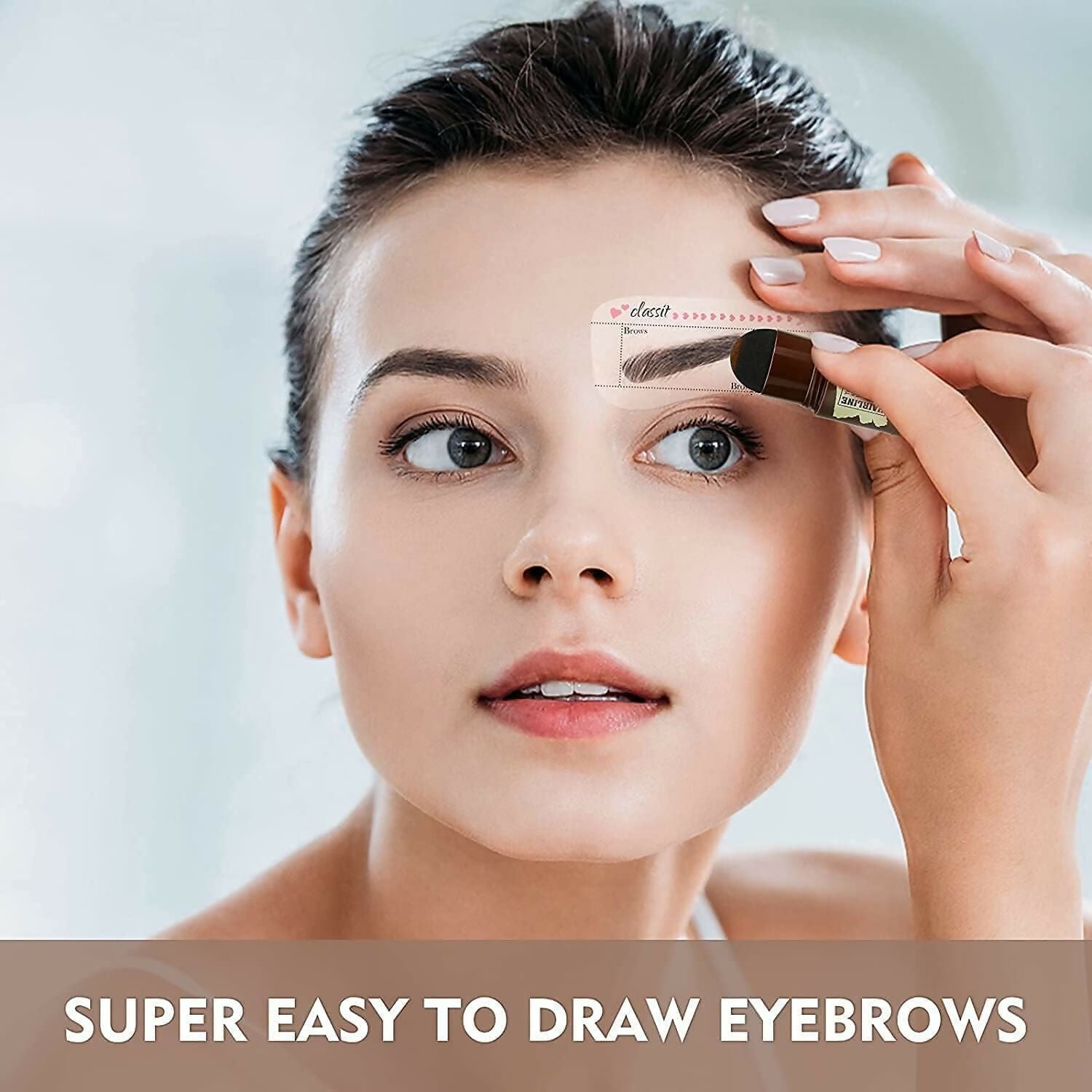 Hair Shading Powder Stick & Sponge Pen Quick Root Touch-Up & Eyebrow Stamps (Black)
