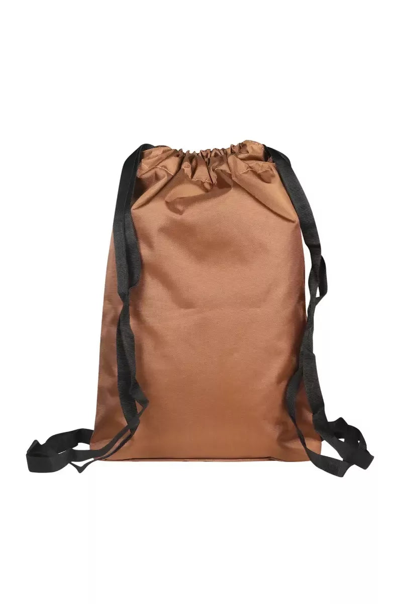 Double Shoulder Travel Drawstring Backpack for Unisex - Brown