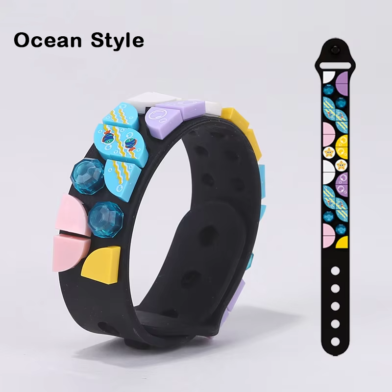 DIY Dots Blocks Silicone Wrist Band