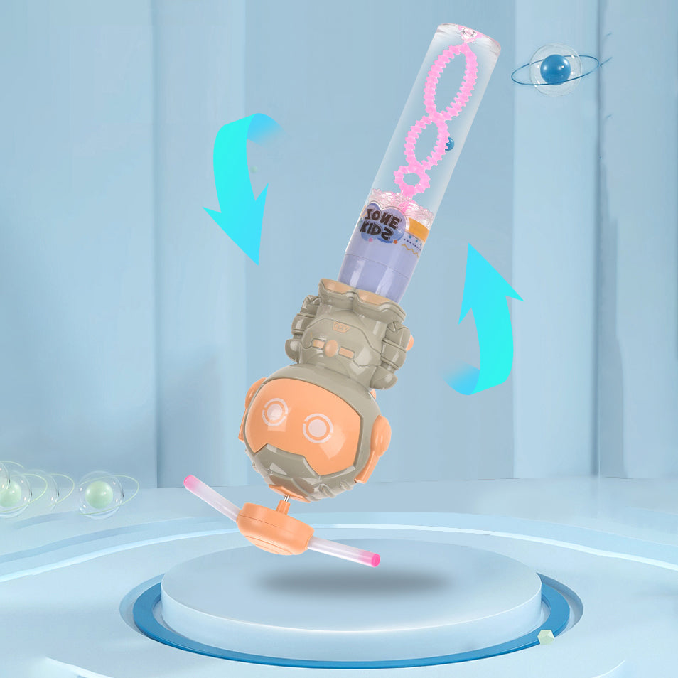 Robot Shape Hand Fan & Bubble Blowing Wand