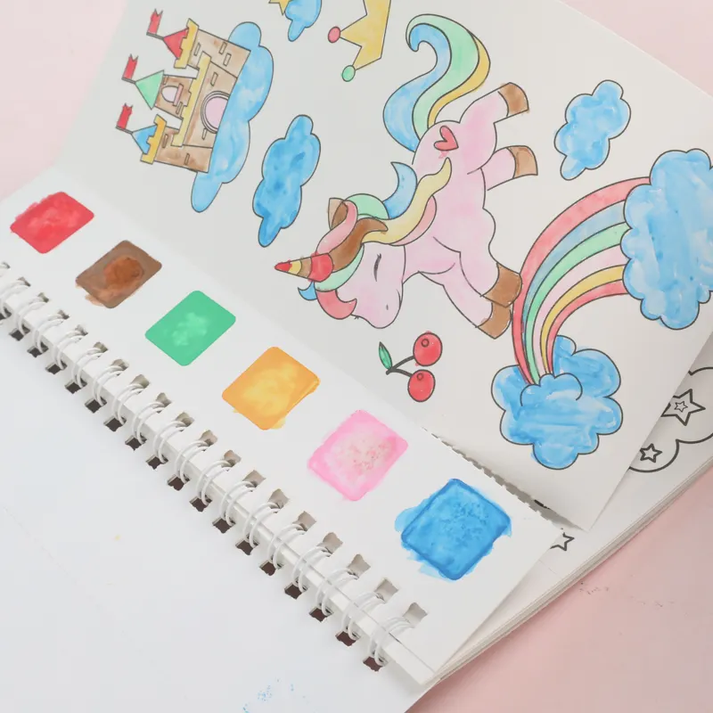 Doodle & Dream: 10 Pages Spiral Coloring Book + Brush