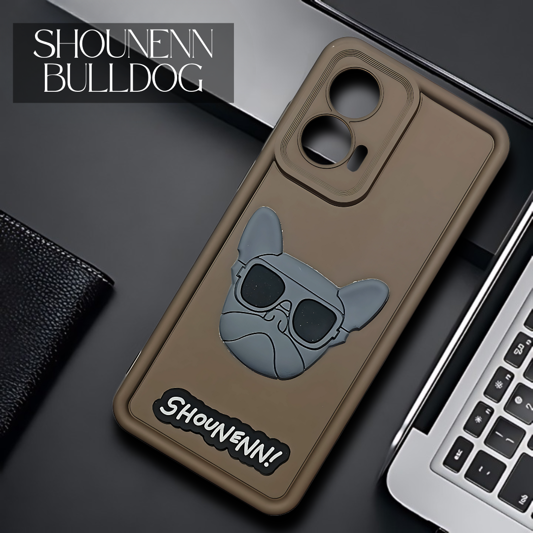 Dark Brown SHOUNENN BULLDOG Silicone case for Motorola G85