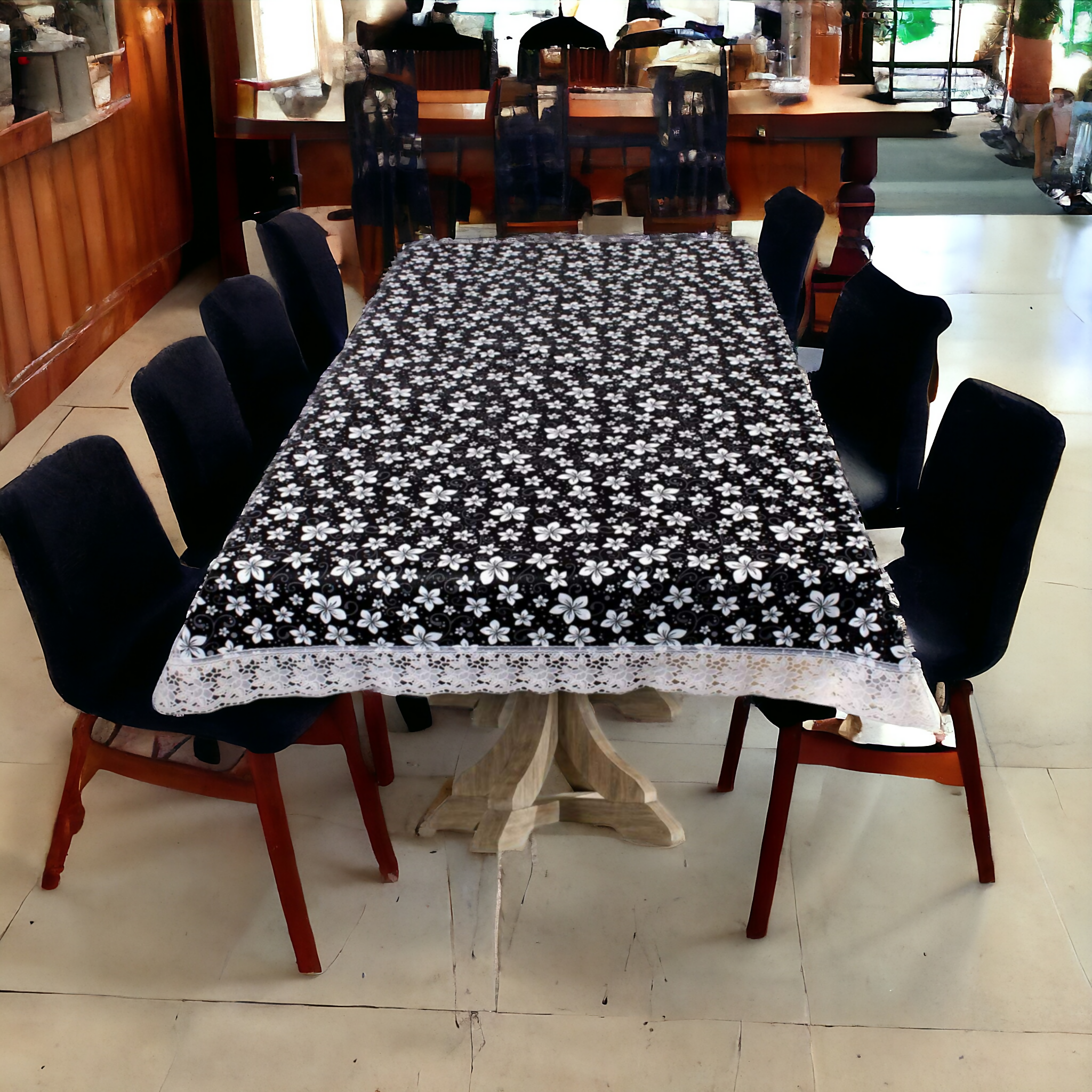 Stylish Black Mini Embroidered Table Covers– Small & Large (40x60 & 60x90) Inches