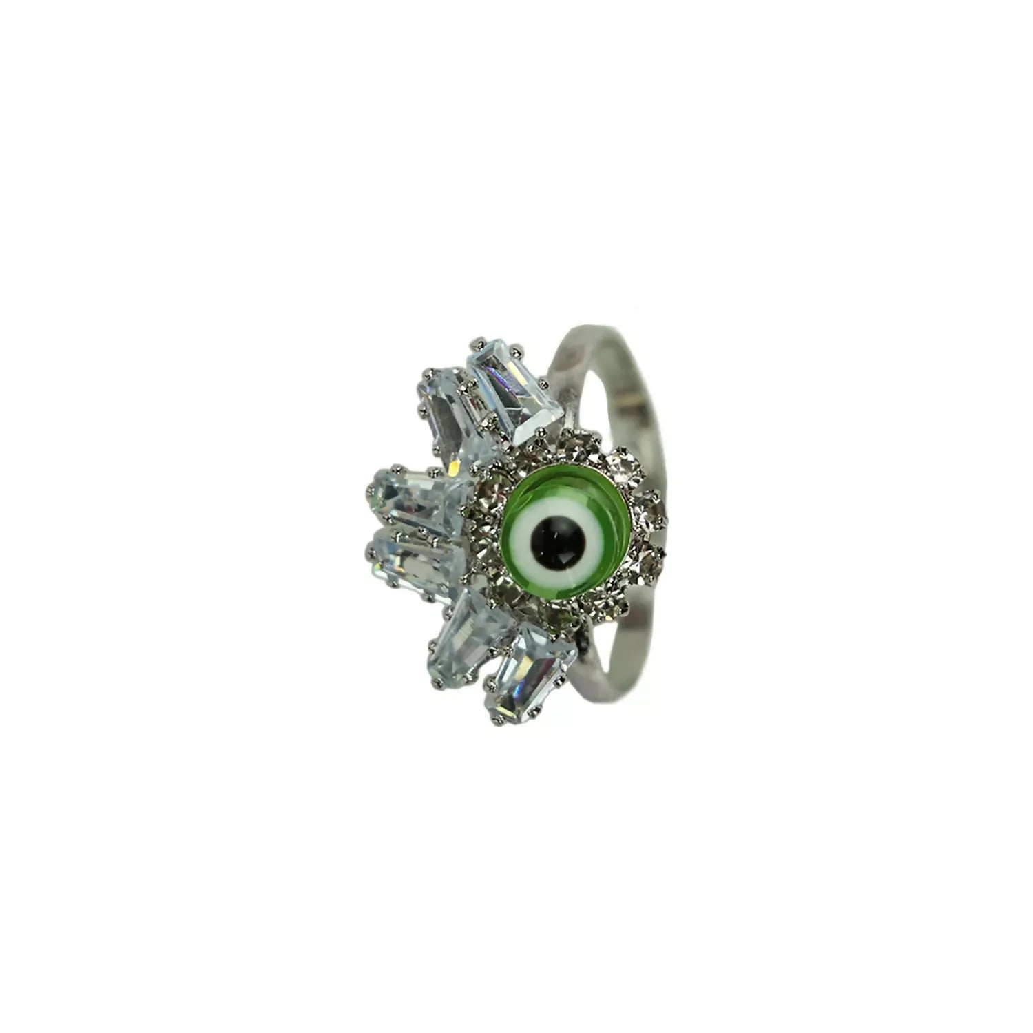 Sapphire Green Evil Eye Ring – Protective Spiritual Jewelry for Women