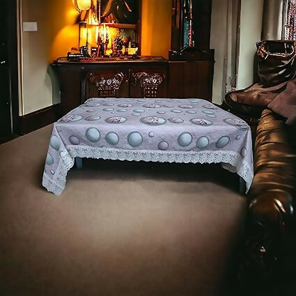 Mopak Decor 3D Printed Table Cover with Lace – Rectangular Dining and Centre Table Cloth