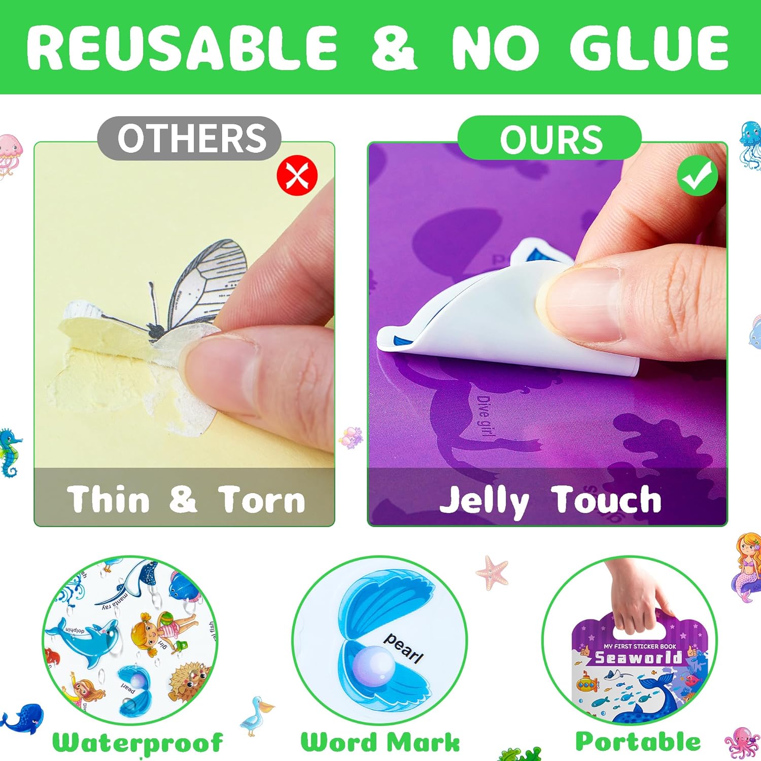 Children's Reusable Sticker Book | Educational Toys