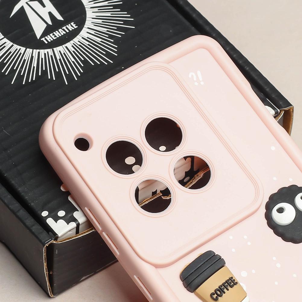 Pink COFFEE (ALWAYS HAPPY) Silicone case for Oneplus 12R