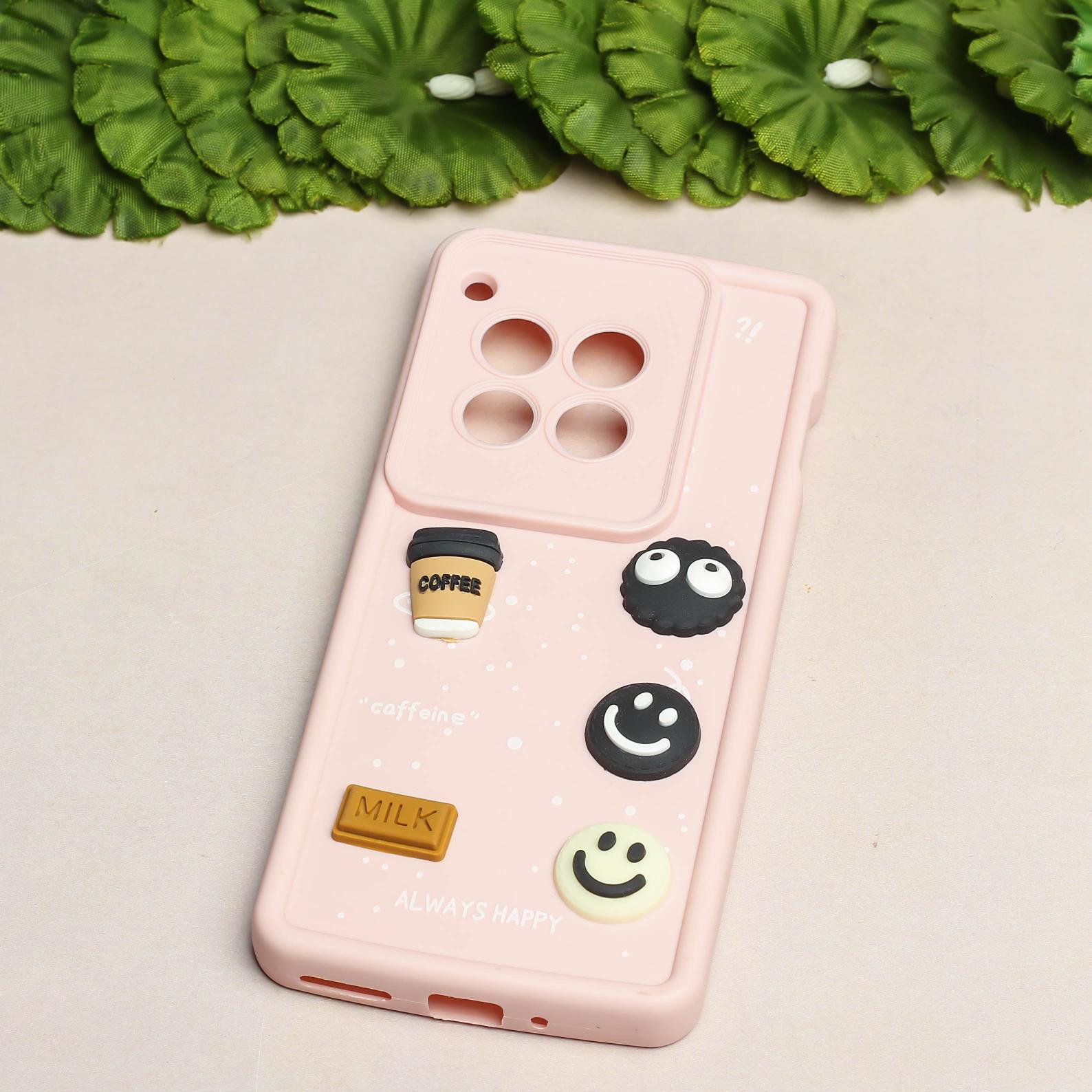 Pink COFFEE (ALWAYS HAPPY) Silicone case for Oneplus 12R