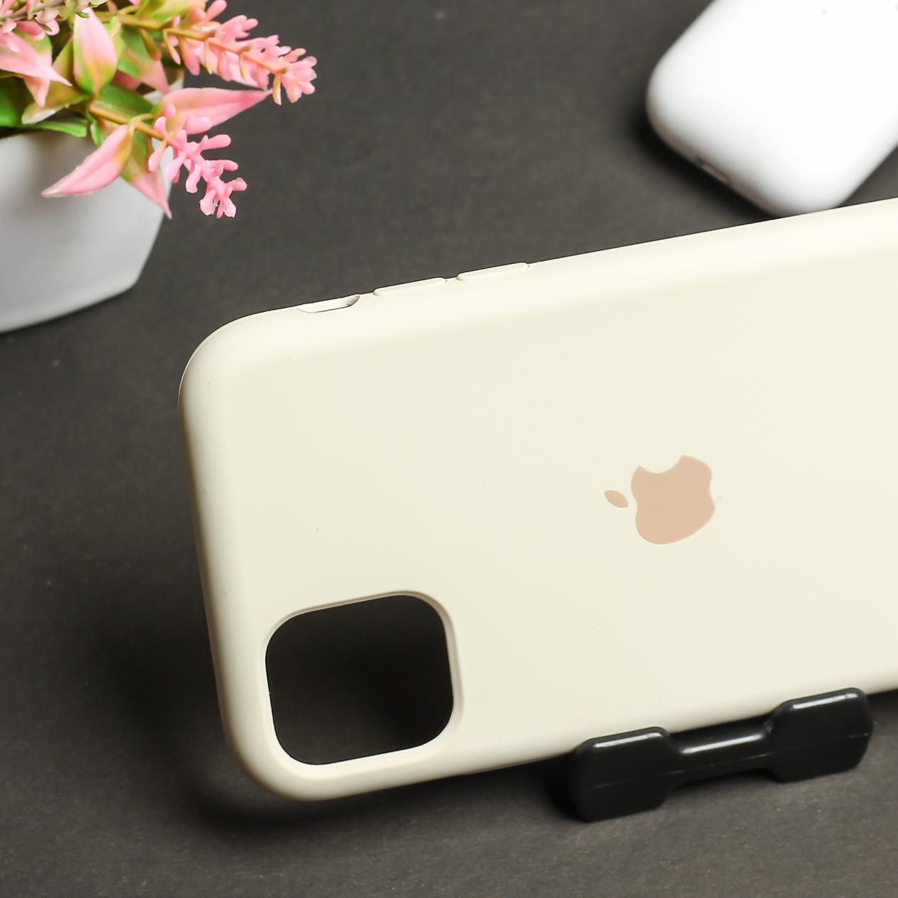 Cream Original Silicone case for Apple iphone 12