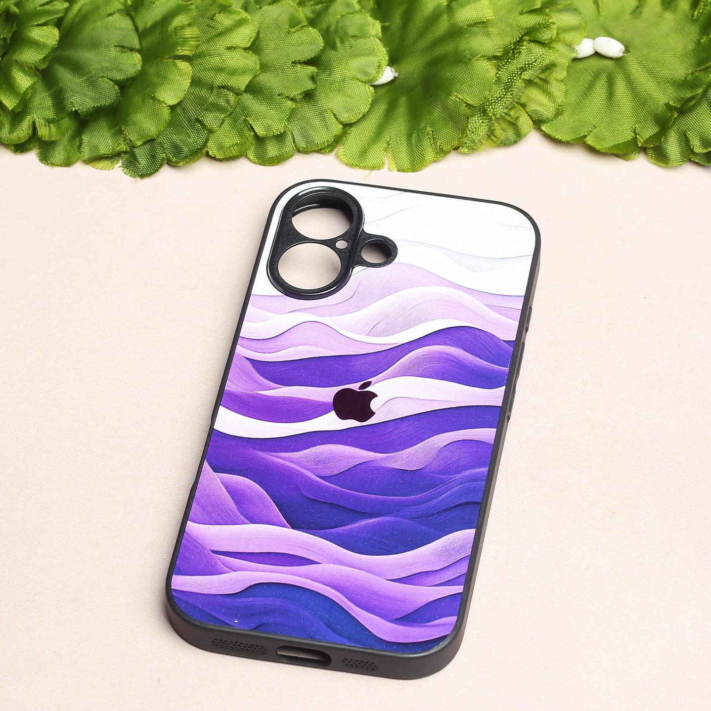 Purple Crest metal back case for Apple Iphone 16
