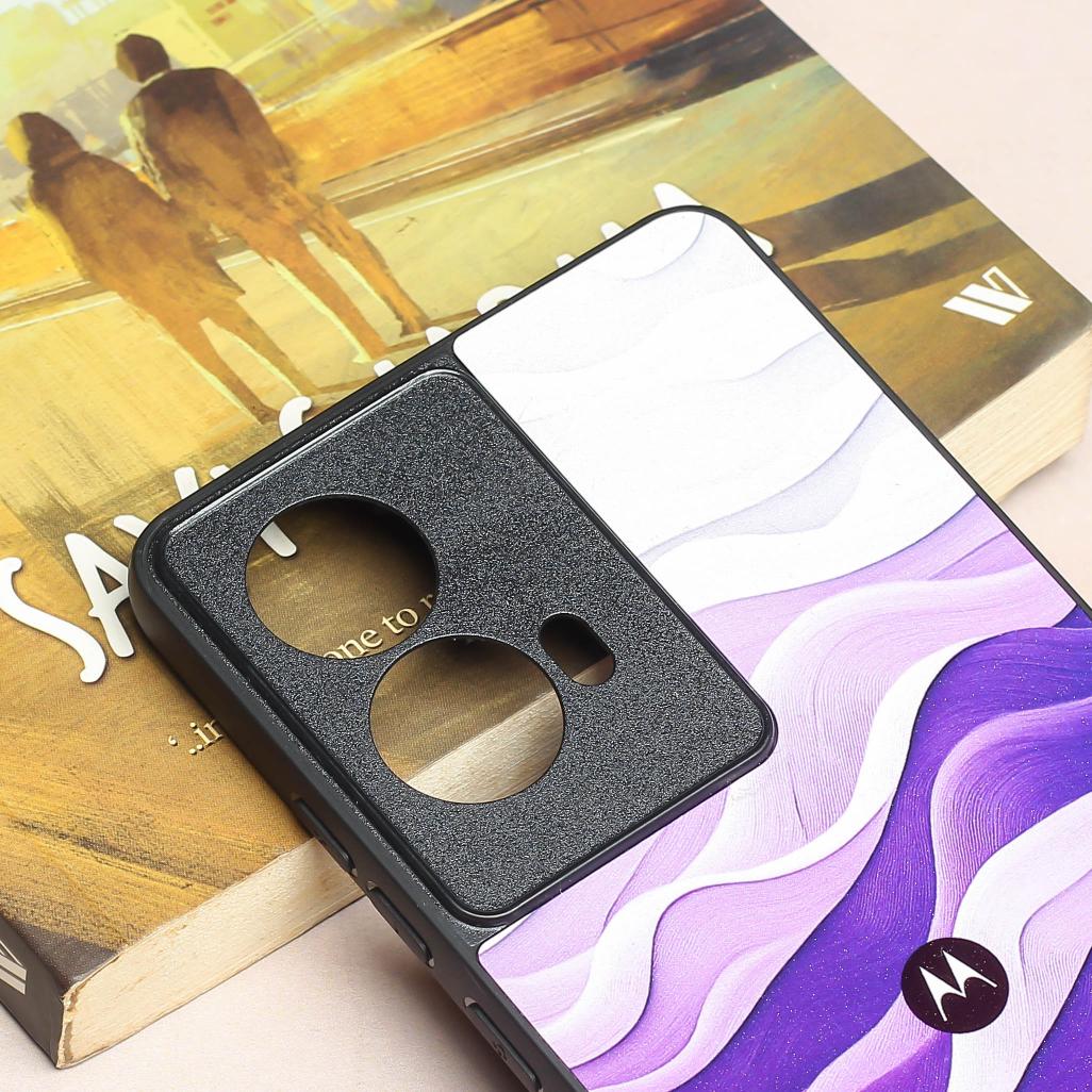 Purple Crest metal back case for Moto G85