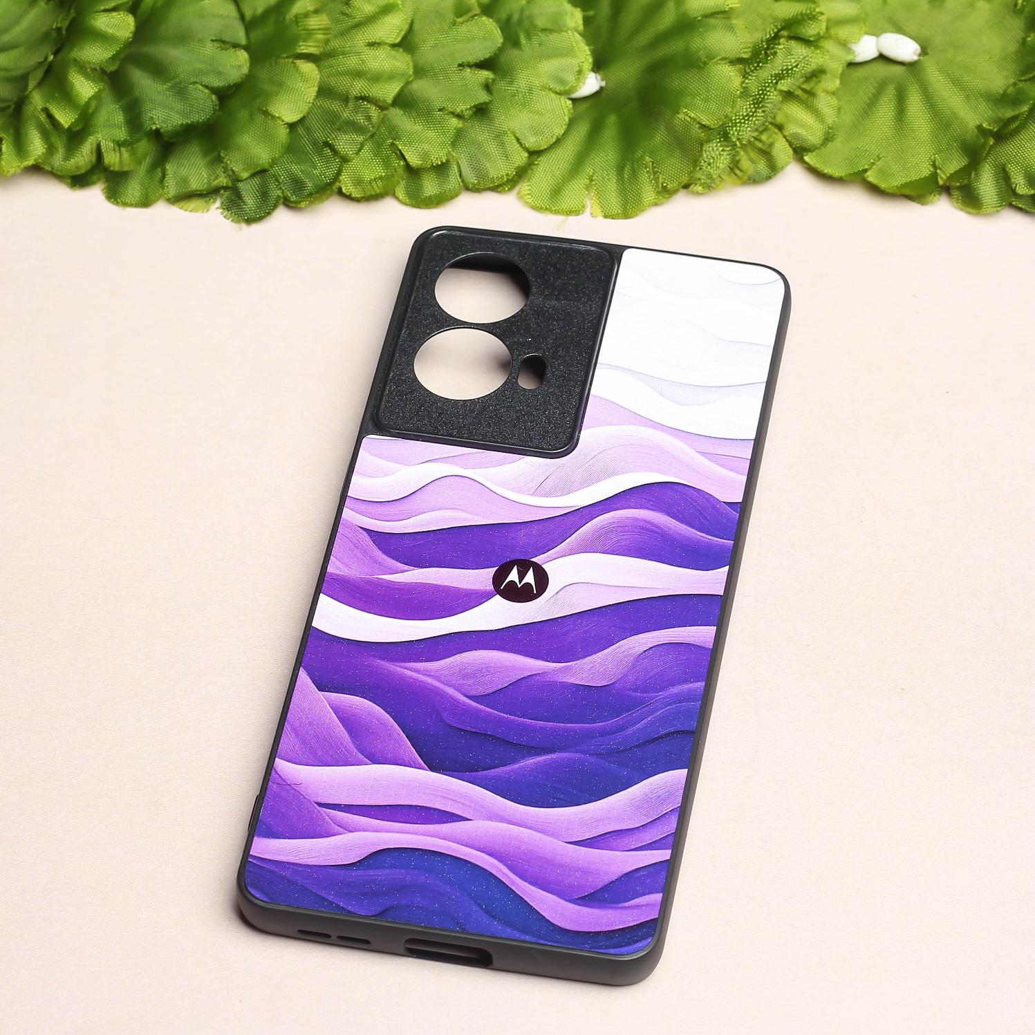 Purple Crest metal back case for Moto Edge 50 Fusion