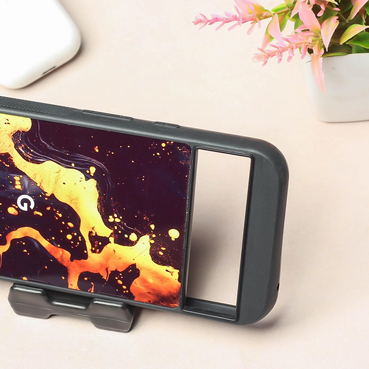 Black Gold Blaze metal back case for Google Pixel 8