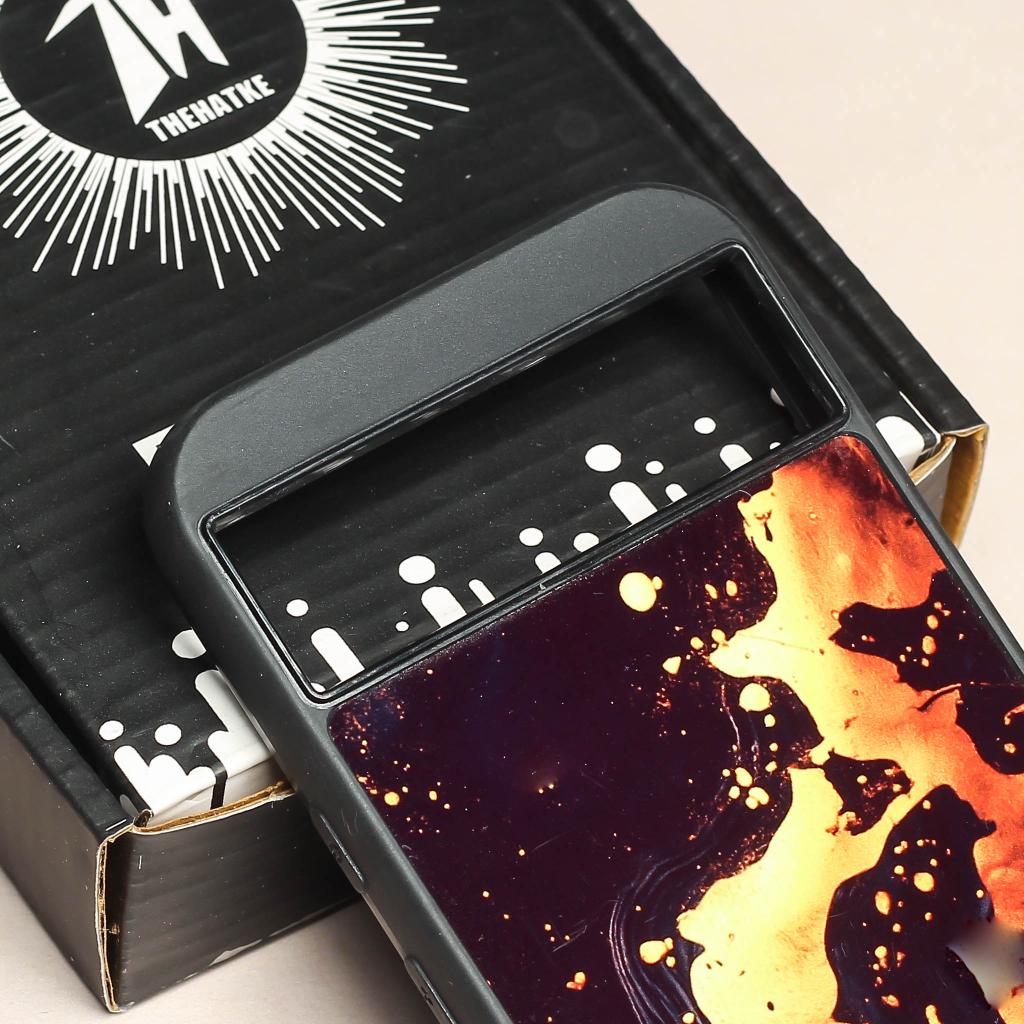 Black Gold Blaze metal back case for Google Pixel 8