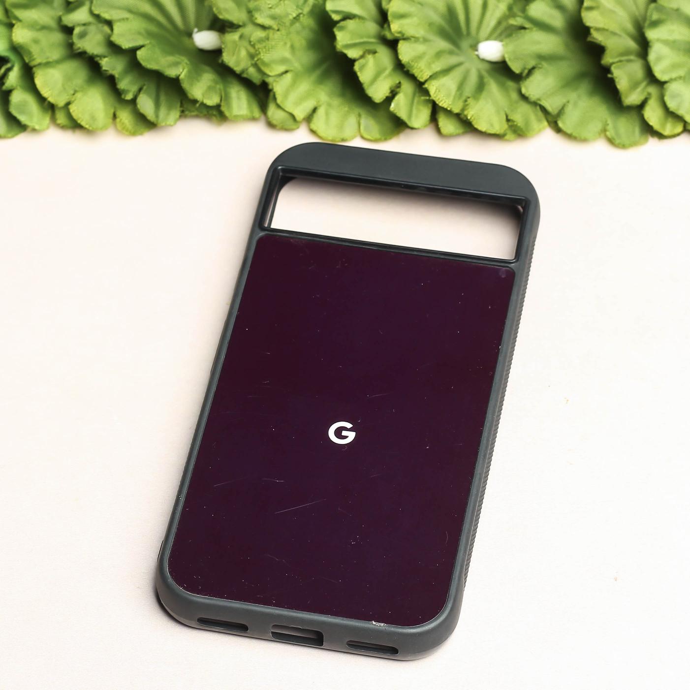 Black metal back case for Google Pixel 8