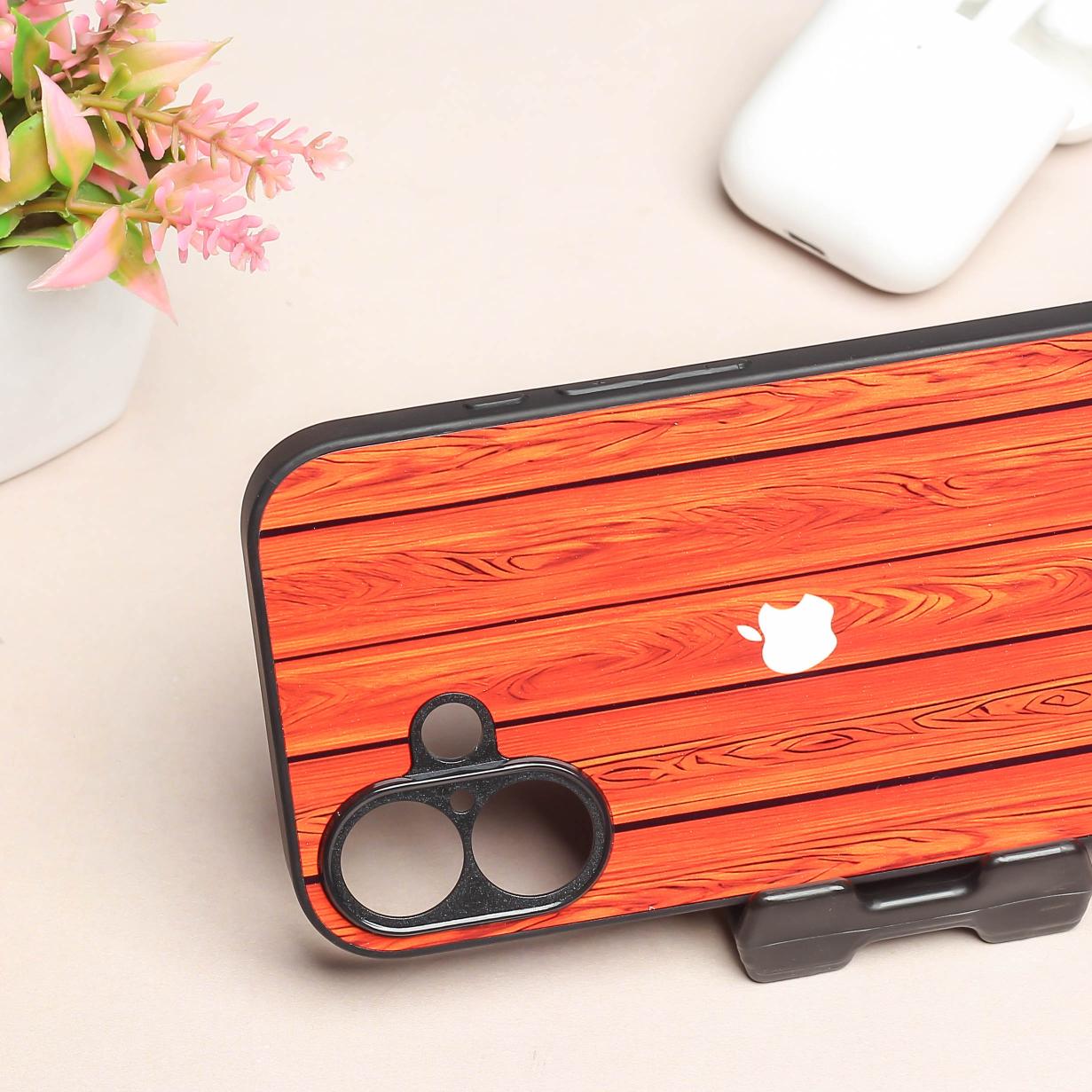 WoodCraft Touch metal back case for Apple Iphone 16