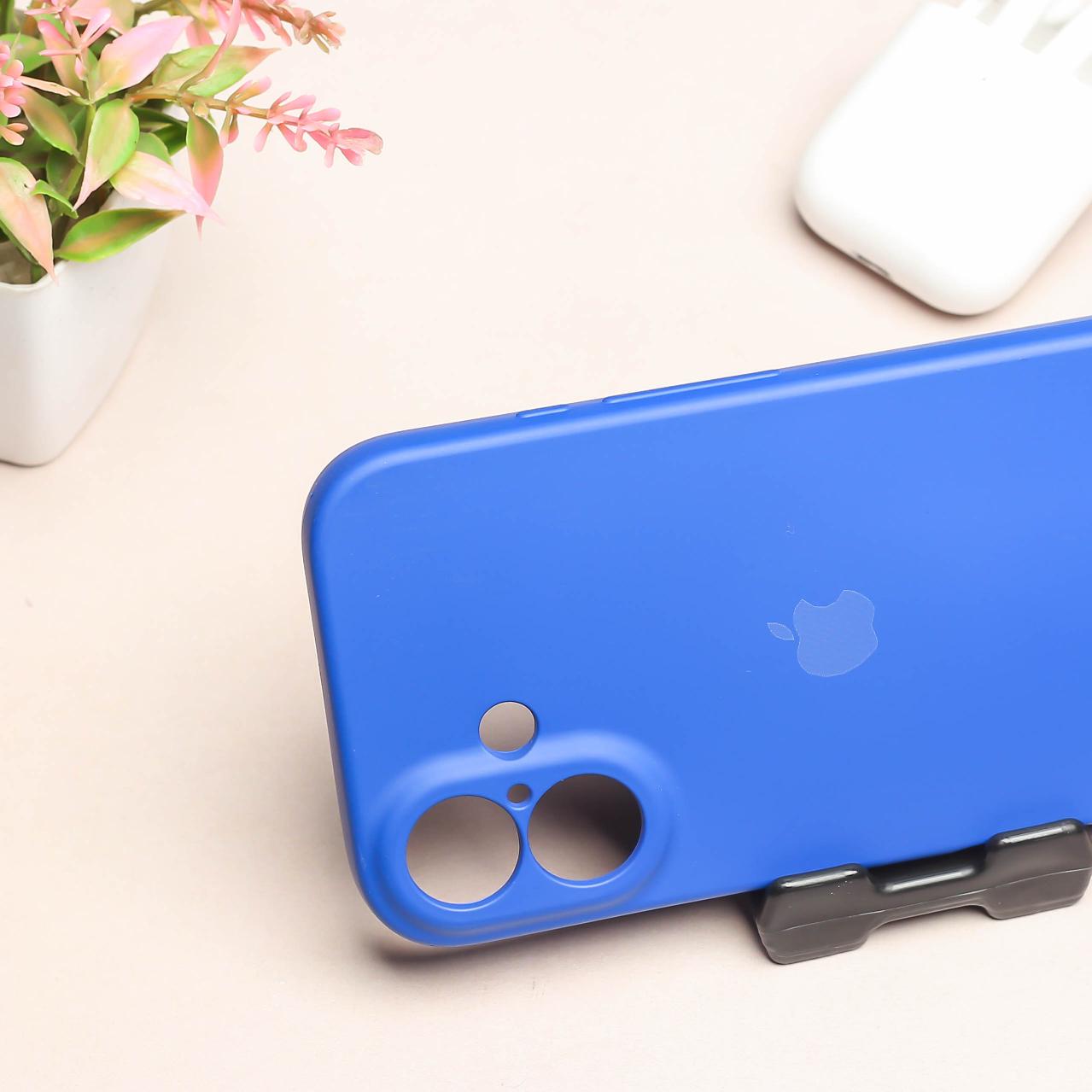 Dark Blue Camera Original Silicone case for Apple iphone 16