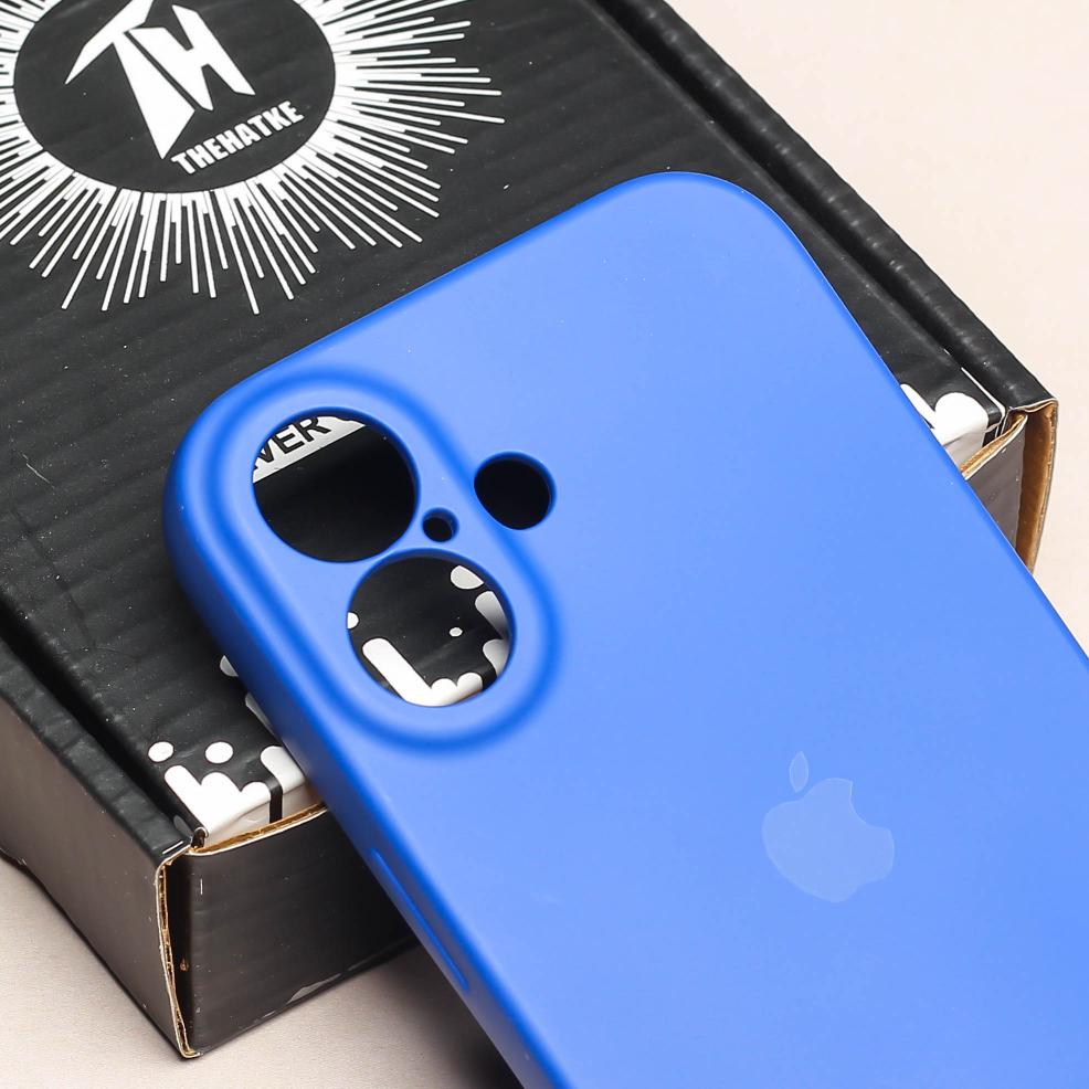 Dark Blue Camera Original Silicone case for Apple iphone 16