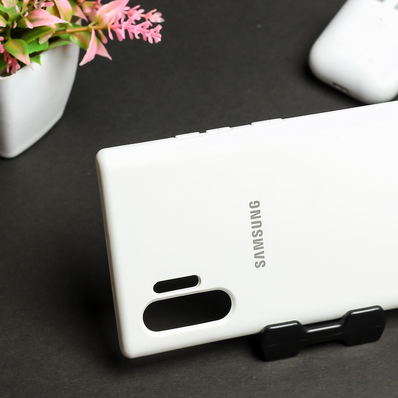 White Original Silicone case for Samsung Note 10 Plus