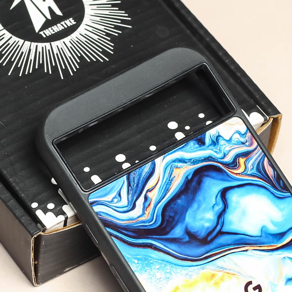 Blue Opulent metal back case for Google Pixel 8