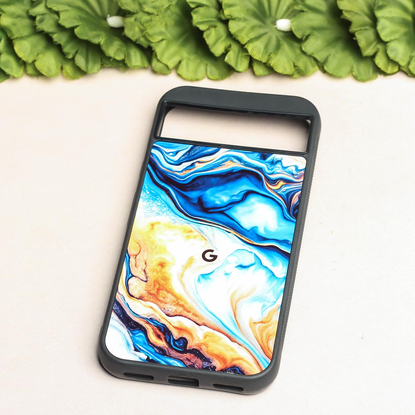 Blue Opulent metal back case for Google Pixel 8