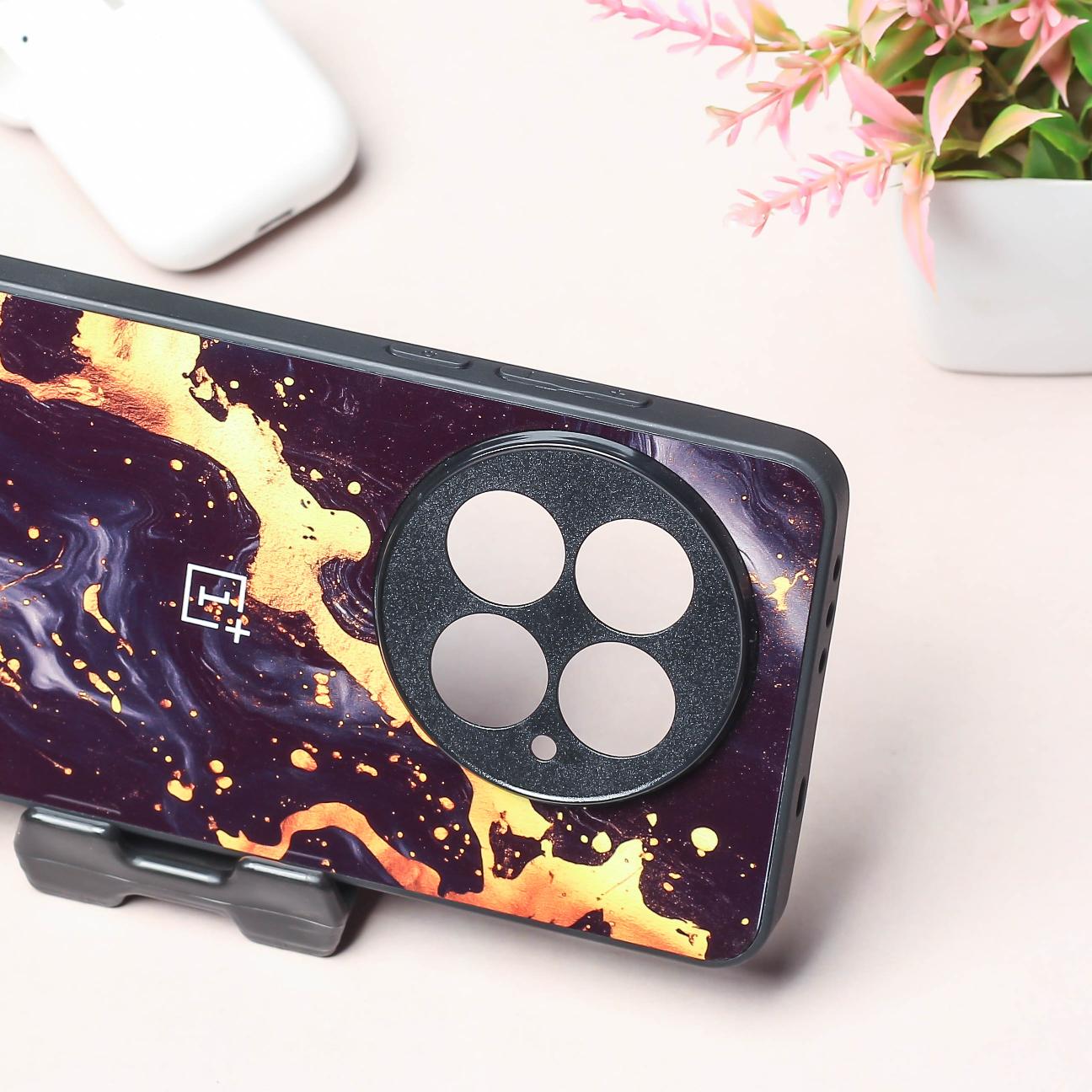 Black Gold Blaze metal back case for OnePlus 13