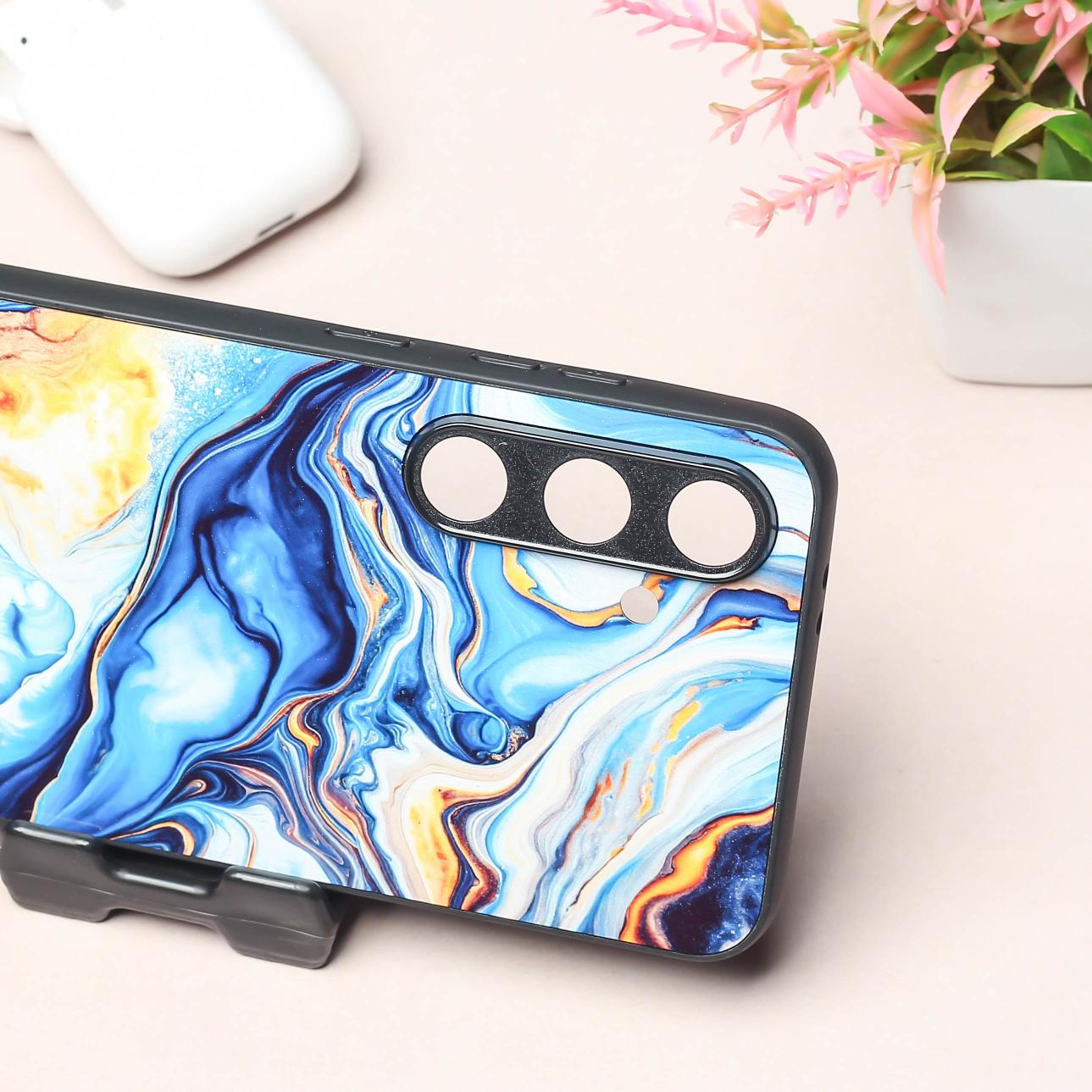 Blue Opulent metal back case for Samsung S24 FE