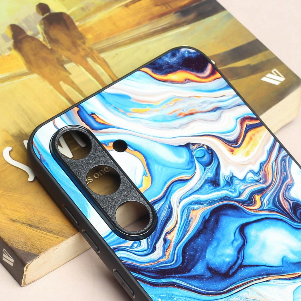 Blue Opulent metal back case for Samsung S24 FE