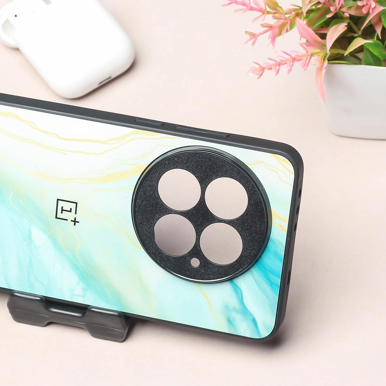 Green Luxe Marble metal back case for OnePlus 13R