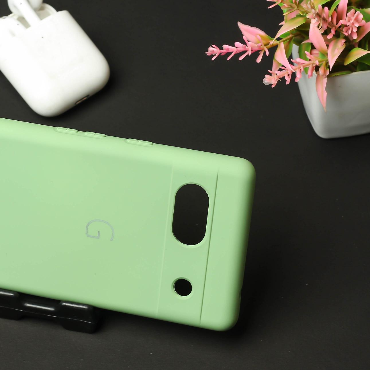 Light Green Camera Original Silicone case for Google Pixel 7A