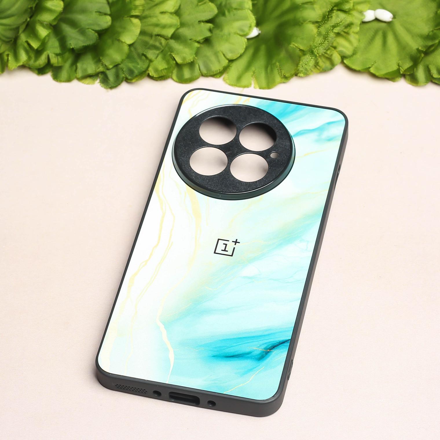 Green Luxe Marble metal back case for OnePlus 13R