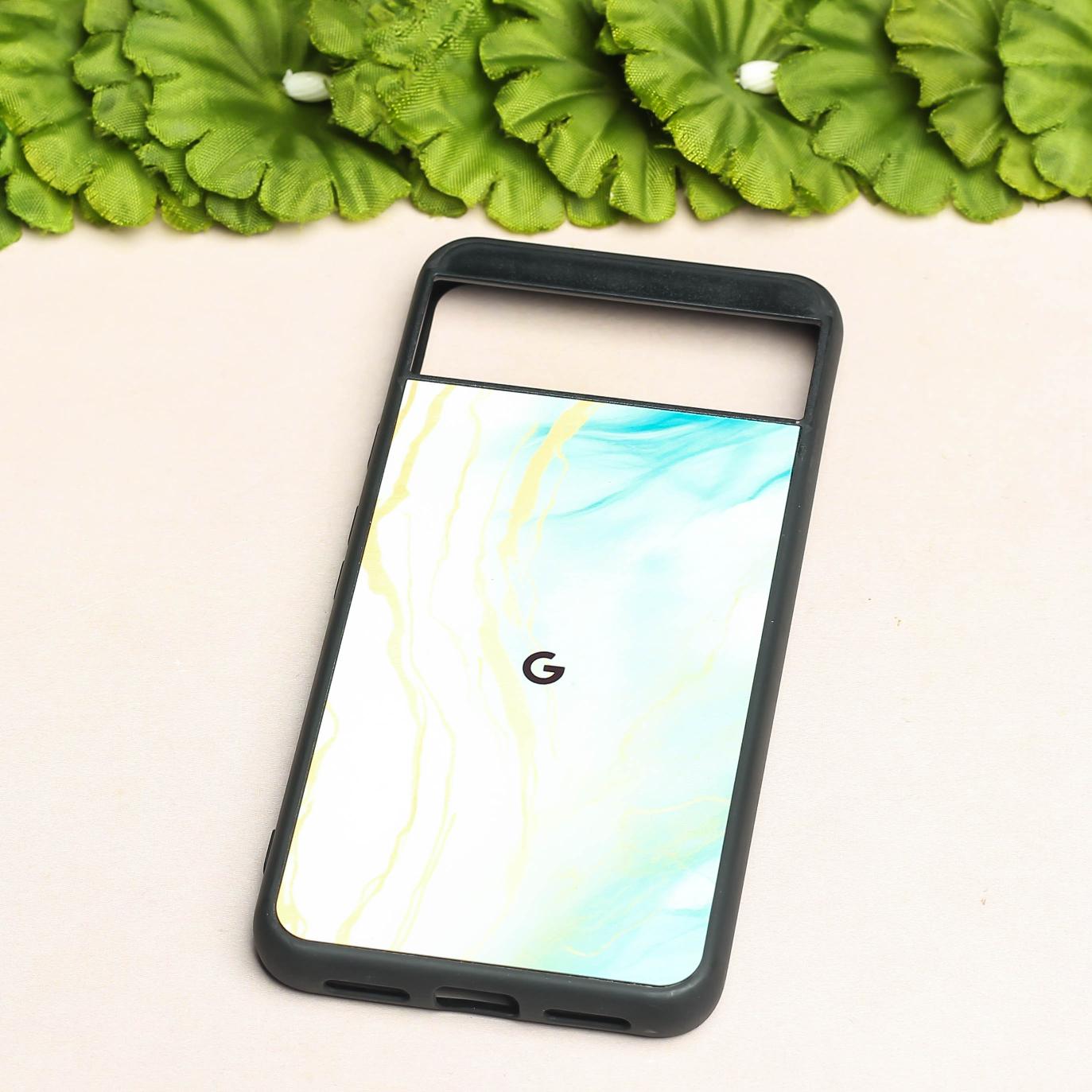 Green Luxe Marble metal back case for Google Pixel 8A