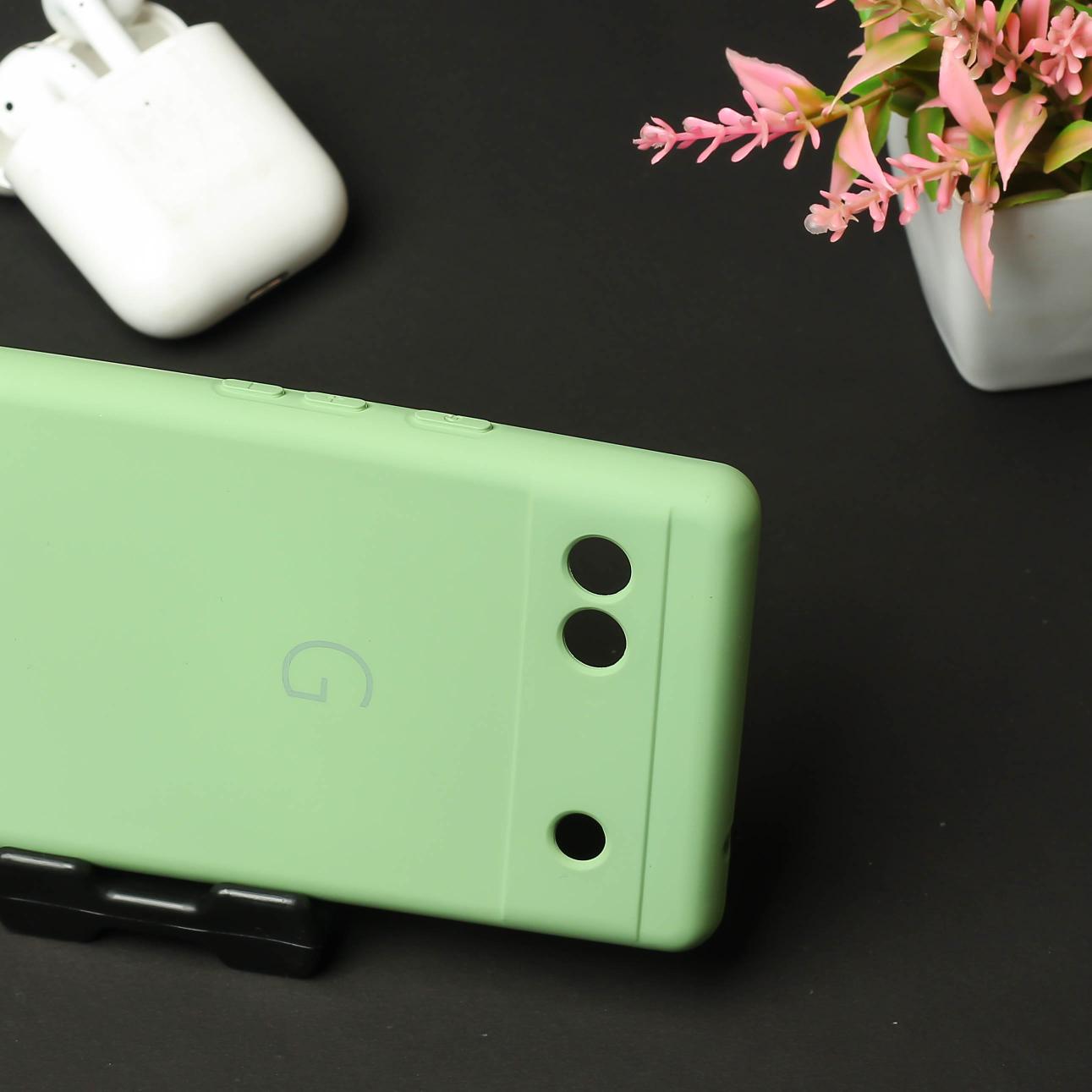 Light Green Camera Original Silicone case for Google Pixel 6A