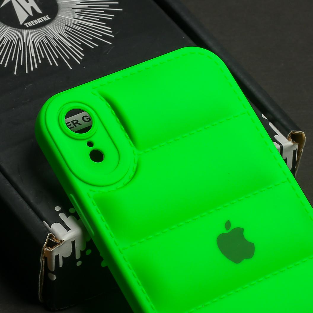 Light Green Puffon silicone case for Apple iPhone Xr